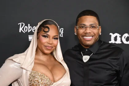 (L-R) Actor/singer Ashanti and singer Nelly attend the Los Angeles premiere of Robert Craig Films' "No Address" at DGA Theater Complex on February 18, 2025 in Los Angeles, California. (Photo by Michael Tullberg/Getty Images)