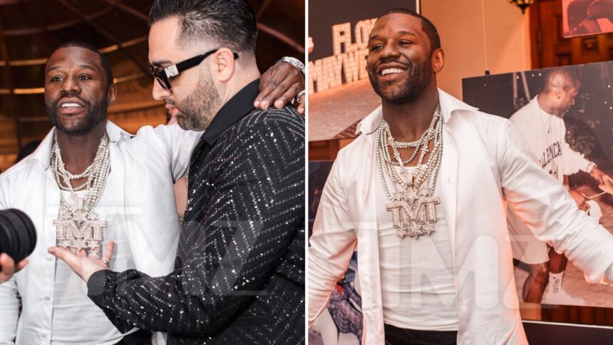 Floyd Mayweather ospita la festa di compleanno a Versace Mansion, ottiene una catena TMT enorme