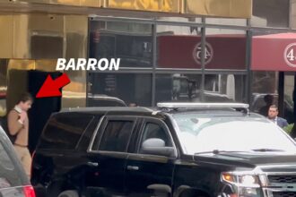 Barron Trump guidato al campus della New York University in SUV di Servizio Secret, in video