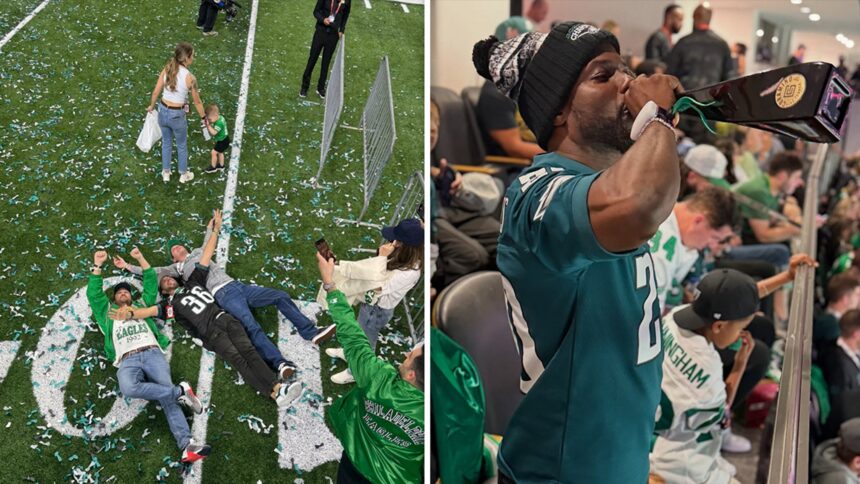 Le celebrità si rallegrano dopo la vittoria del Super Bowl di Eagles
