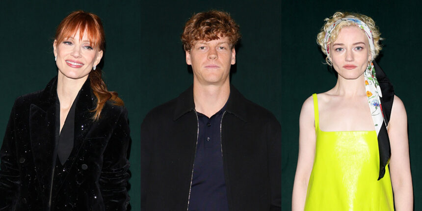 La star del tennis Jannik Sinner si unisce a celebrità come Jessica Chastain e Julia Garner allo spettacolo di Milano di Gucci