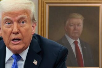 Donald Trump strappa il ritratto "distorto" di se stesso in Colorado Capitol