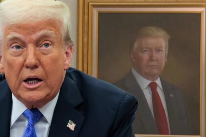 Donald Trump strappa il ritratto "distorto" di se stesso in Colorado Capitol
