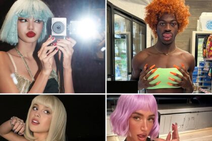 Celebs Wiggin 'fuori per la parrucca internazionale
