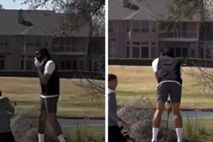 Anthony Davis colpisce il campo da golf in mezzo a un recupero di infortunio