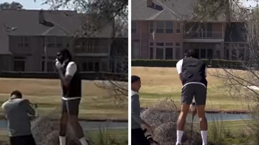 Anthony Davis colpisce il campo da golf in mezzo a un recupero di infortunio