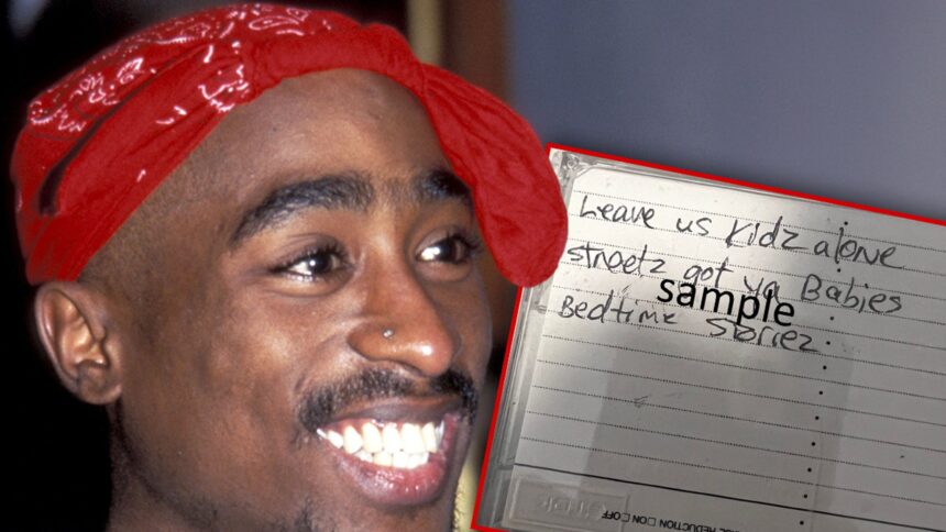 Primi canzoni e testi di Tupac Shakur che vendono per $ 250.000