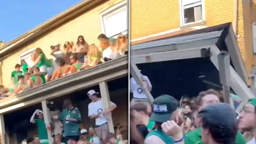 Il crollo del tetto vicino all'Università di Pittsburgh si ferisce sedici persone, spettacoli video