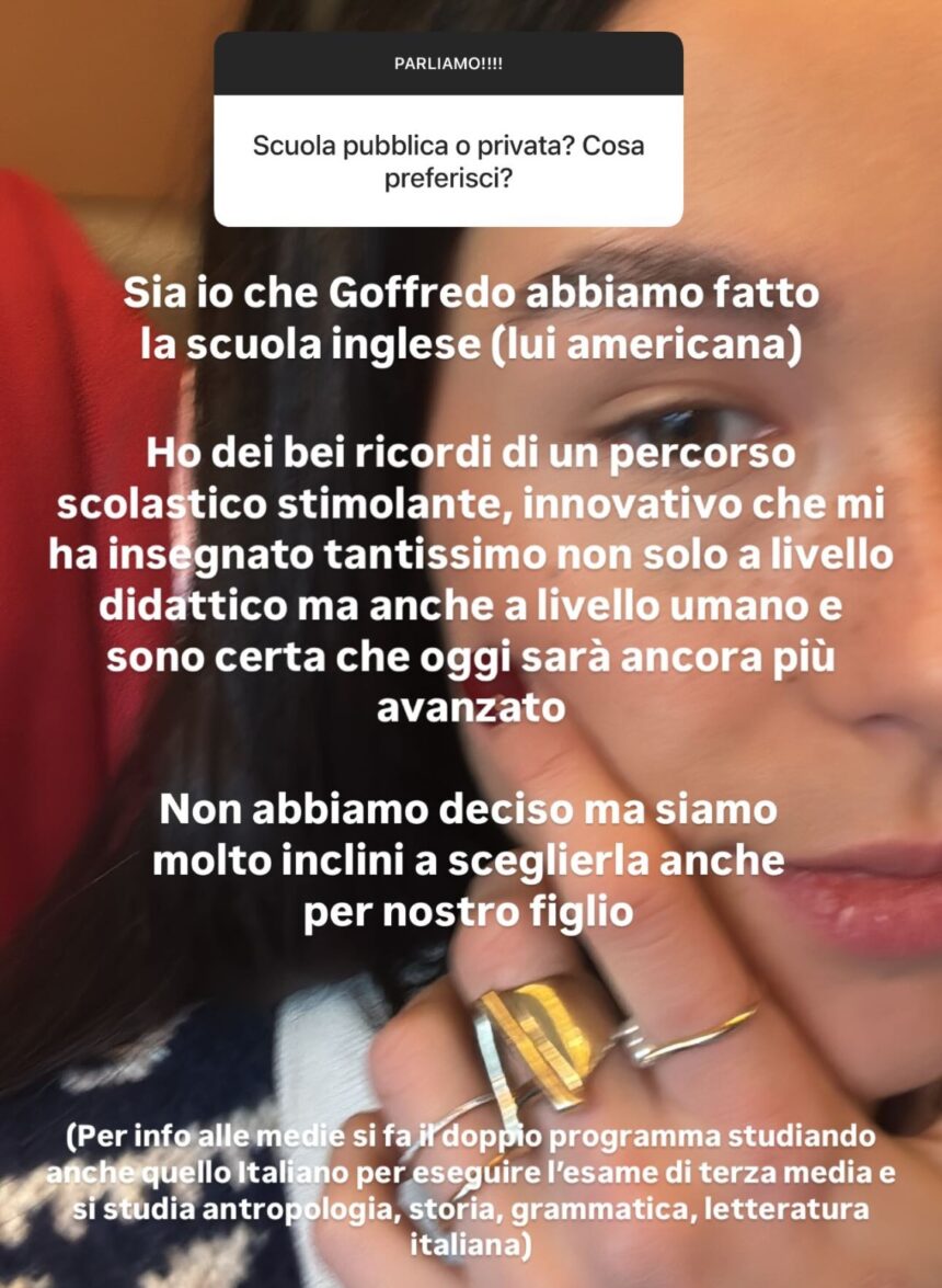 ''Siamo inclini a scegliere la scuola privata per nostro figlio'': Aurora Ramazzotti spiega perché Cesare andrà probabilmente a una scuola internazionale - Gossip.it