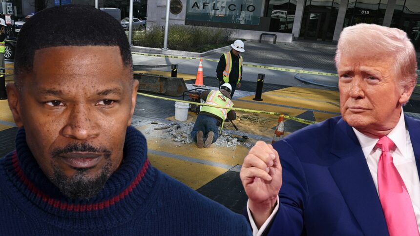 Jamie Foxx rattristato dalla rimozione murale di Black Lives di DC sulla politica