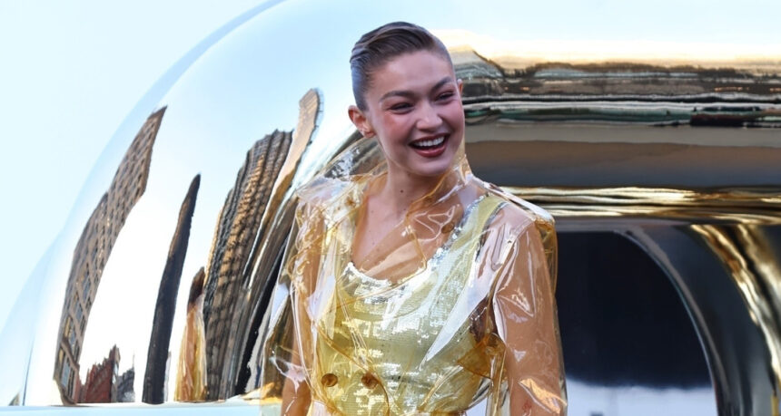 Gigi Hadid frequenta Paco Rabanne milioni di oro per il suo evento di fragranza prima del fine settimana