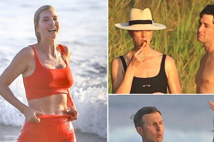 Ivanka Trump Gallivants intorno alla spiaggia in costumi da bagno con la modella Karlie Kloss
