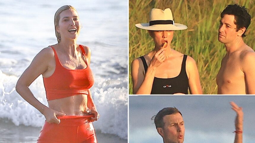 Ivanka Trump Gallivants intorno alla spiaggia in costumi da bagno con la modella Karlie Kloss