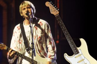 La chitarra distrutta da Kurt Cobain sarà messa all'asta per $ 30k