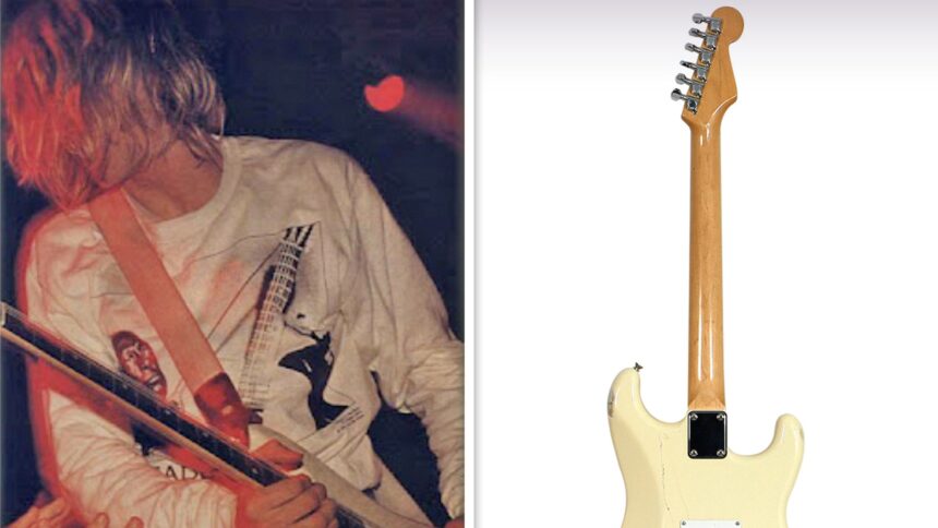 La chitarra distrutta di Kurt Cobain vende per oltre $ 100k
