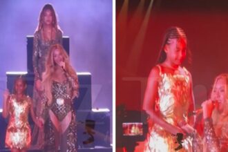 Beyoncé colpisce il palco allo stadio Sofi con Blue Ivy e Rumi