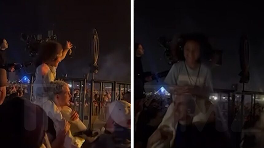 Kylie Jenner, figlia di Travis Scott, supporta papà al set di Coachella a tarda notte