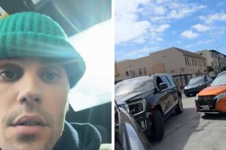 Justin Bieber Films paparazzi che lo segue in auto su Instagram Live
