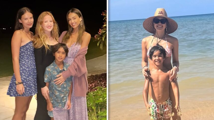 Jessica Alba gode delle vacanze tropicali con i bambini in contanti Warren Divorce