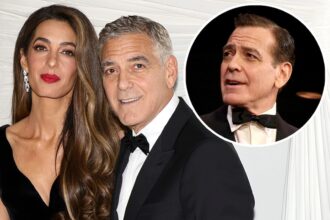 La moglie di George Clooney Amal Clooney reagisce ai suoi capelli castani