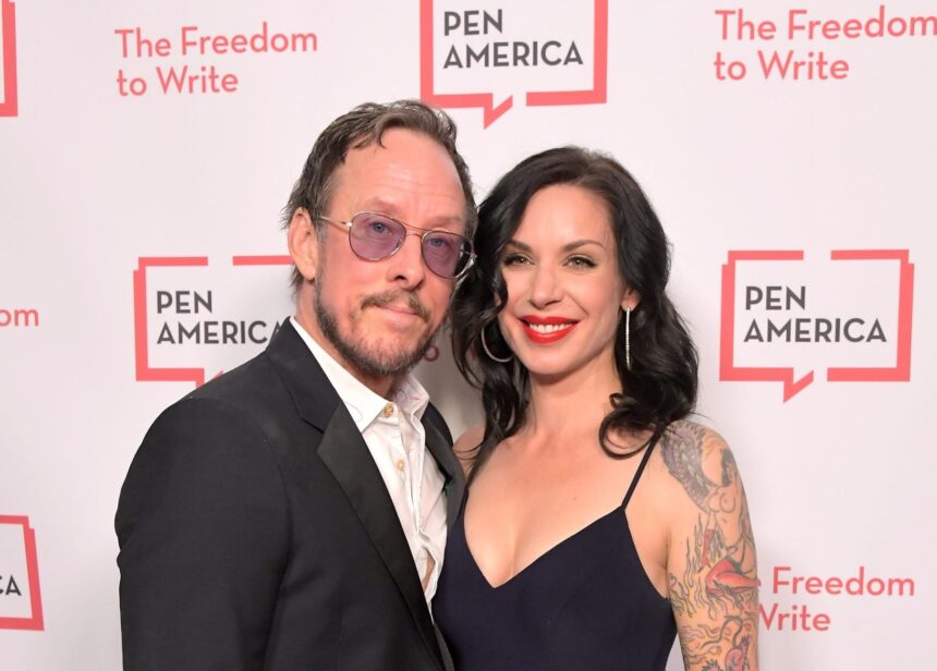 Scott Shriner and Jillian Lauren attend PEN America 2018 LitFest Gala at the Beverly Wilshire Four Seasons Hotel on November 02, 2018 in Beverly Hills, California.