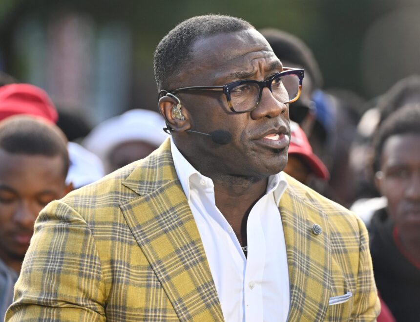 Shannon Sharpe attends ESPN First Take at Clark Atlanta University on November 08, 2024 in Atlanta, Georgia.