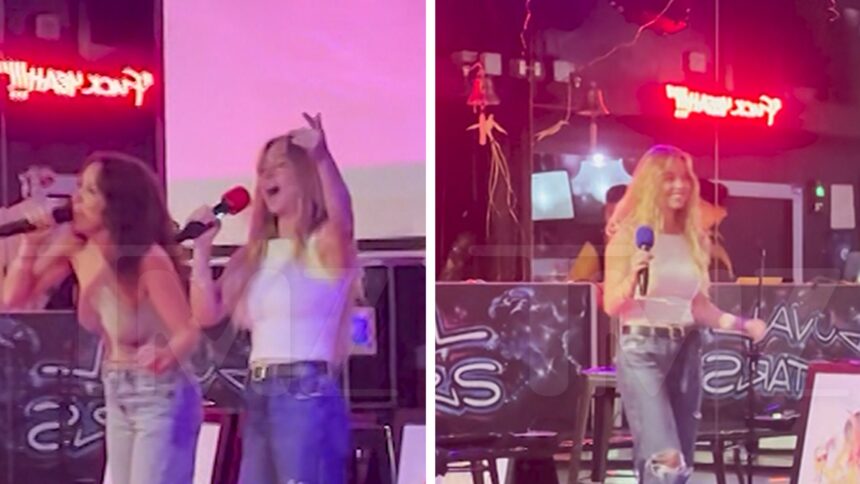 Sydney Sweeney canta l'inno di rottura al karaoke in mezzo a Jonathan Davino Split