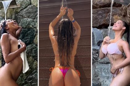 Babes sotto la doccia per le docce di aprile ... buone, pulite, divertenti!