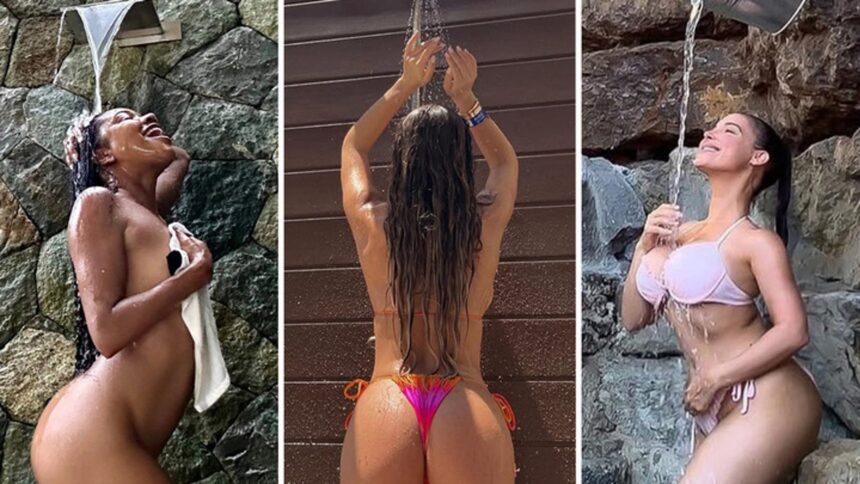 Babes sotto la doccia per le docce di aprile ... buone, pulite, divertenti!