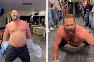 Bert Kreischer si spoglie dalla camicia in volgare "Jennifer Hudson Show" Spirit Tunnel Dance