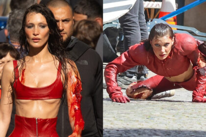 Bella Hadid è sanguinosa e ferita durante le riprese della scena di crash per la motocicletta per la serie "The Beauty"