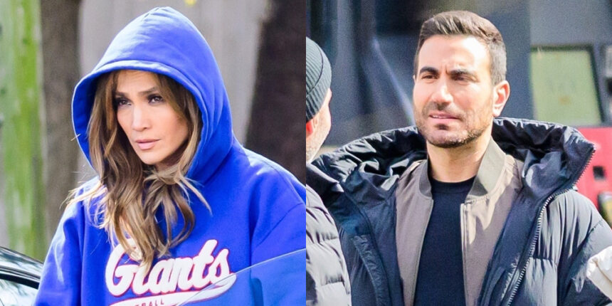 Jennifer Lopez Reps New York Giants, raggruppa sul set di "romanticismo da ufficio" di Rom-com con Brett Goldstein