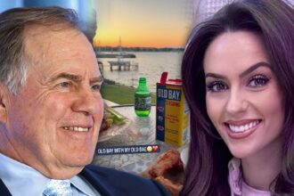 Jordon Hudson si spezza Bill Belichick Age scherzo durante l'ala del pollo Night
