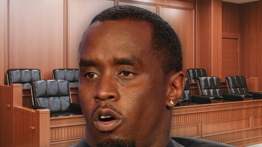 Giuria di prova di diddy seduta, 12 giurati, 6 alternativi pronti per le dichiarazioni di apertura