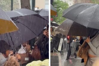 Rihanna è schiacciata in faccia da ombrello prima di Met Gala, in video