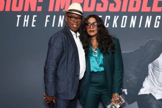 NEW YORK, NEW YORK - MAY 18: (L-R) Courtney B. Vance and Angela Bassett attend the US Premiere at AMC Lincoln Square Theater in New York, New York on May 18, 2025. (Photo by Cindy Ord/Getty Images for Paramount Pictures)