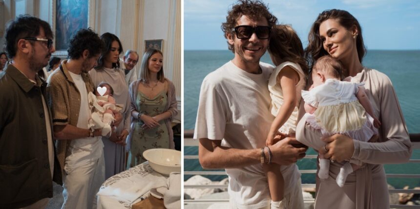 Valentino Rossi e Francesca Sofia Novello festeggiano il battesimo della secondogenita Gabriella con un pranzo elegantissimo al mare in Romagna - Gossip.it