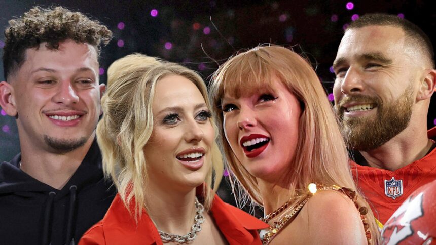 Travis Kelce, Patrick e Brittany Mahomes celebrano l'accordo Masters di Taylor Swift