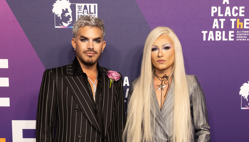 Adam Lambert & Partner Oliver Gliese Glam per appuntamento notturno al primavera di primavera di Ali Forney Center