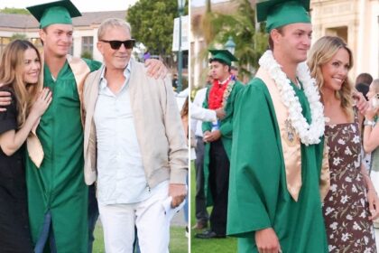 Kevin Costner, Christine Baumgartner tengono le distanze alla laurea del figlio