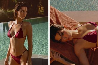 Kendall Jenner uccide in un bikini a corda durante il nuovo servizio fotografico