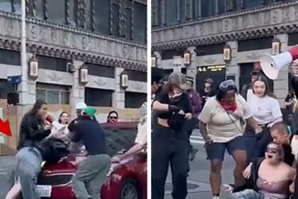 Il manifestante di "No Kings" è passato dal conducente a Los Angeles, Hit & Run catturato dalla telecamera