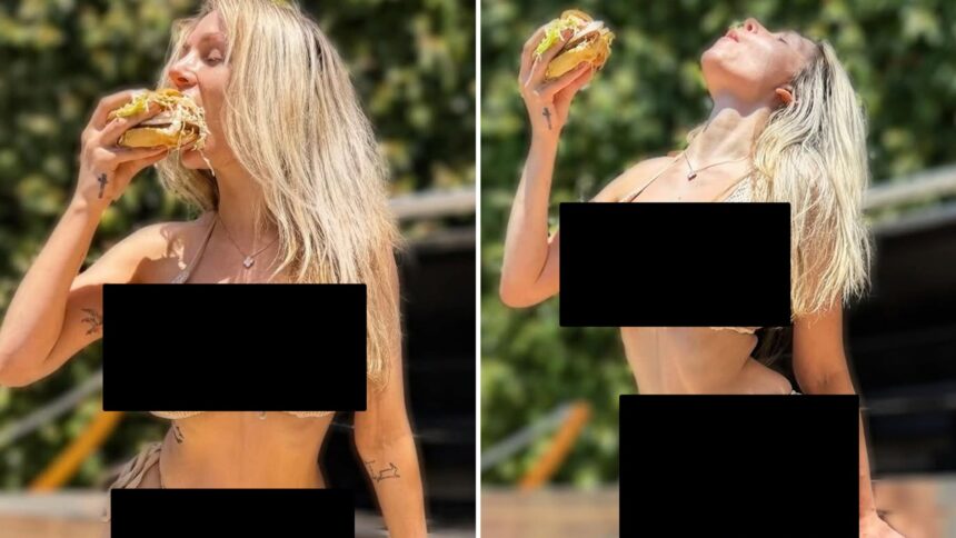 Courtney Stodden Chows Down su Veggie Burger in Bikini Tiny