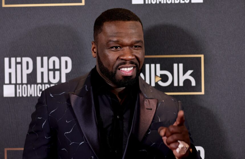 Curtis "50 Cent" Jackson attends WE TV's "Hip Hop Homicides" New York Premiere at Crosby Street Hotel on November 10, 2022 in New York City.