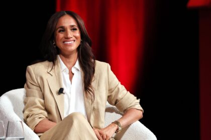 Meghan, Duchess of Sussex speaks onstage during the 2025 TIME100 Summit at Jazz at Lincoln Center on April 23, 2025 in New York City.