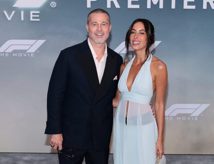 Brad Pitt e Ines de Ramon fanno un raro aspetto del tappeto rosso, confezionamento su PDA