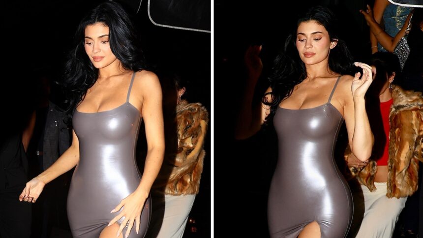 Kylie Jenner stordite in abito da cromo scintillante durante la gita di Los Angeles