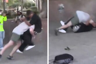 La poliziotti arresta due uomini dopo il video del corpo del corpo di protesta del ghiaccio diventa virale