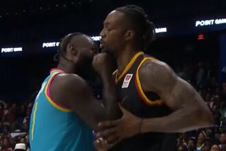 Dwight Howard e Lance Stephenson entrano in Sceple durante il debutto di Big3