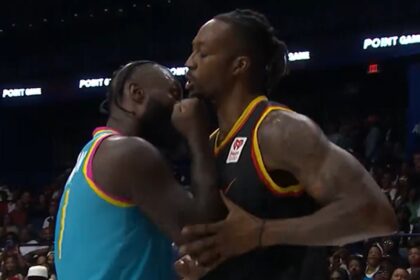 Dwight Howard e Lance Stephenson entrano in Sceple durante il debutto di Big3